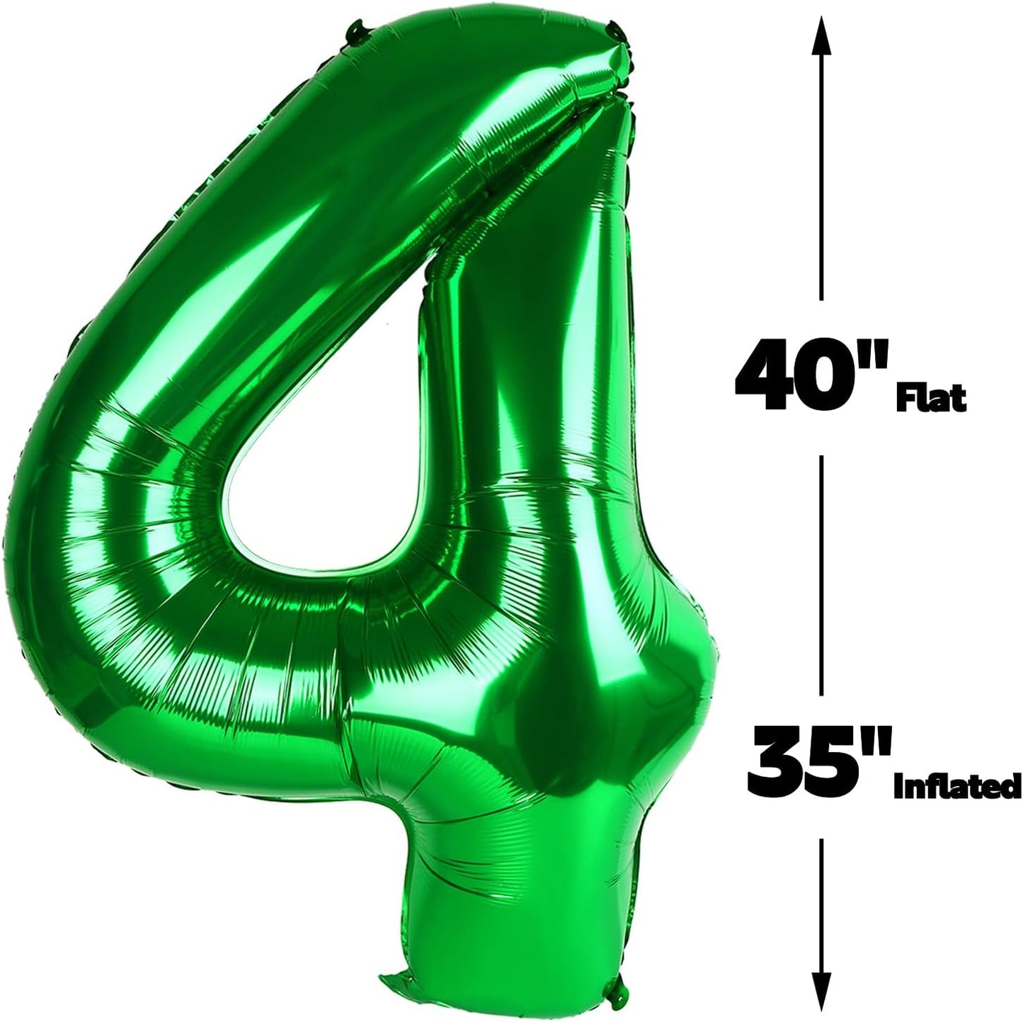 40 Inch Green Large Number 24 42 Birthday Balloon, Giant Number 24 42 Balloons, Foil Mylar Big Balloons for Anniversary Graduation Supplies Decorations