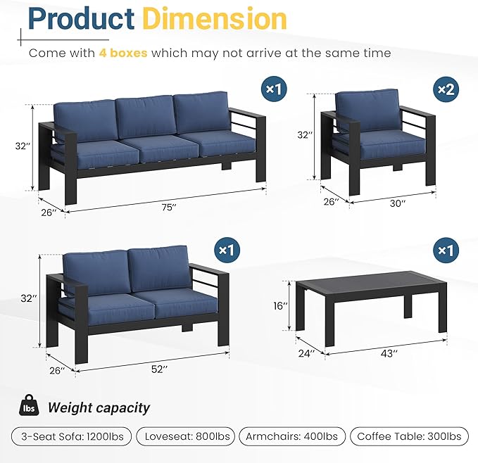 Solaste Aluminum Patio Furniture Set - Image 2
