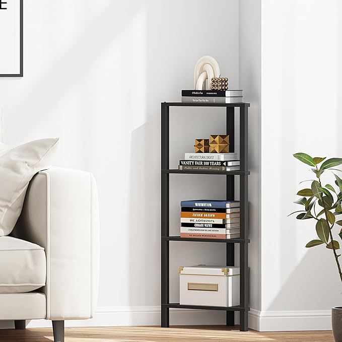 TUTOTAK Corner Shelf, 4-Tier Corner Bookshelf - Image 5