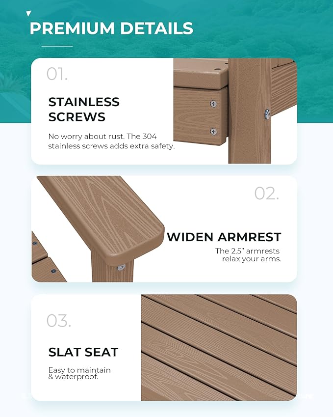SERWALL Outdoor Dining Set for 6, HDPE Furniture - Image 4