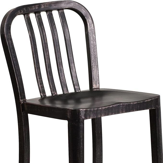 Flash Furniture Commercial Grade 24" High Black-Antique Gold Metal - Image 9
