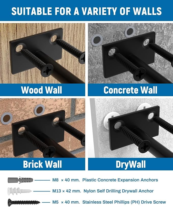 LEOPO 12-Pack 6 inch Floating Shelf Brackets, Hidden Shelf Bracket - Image 5