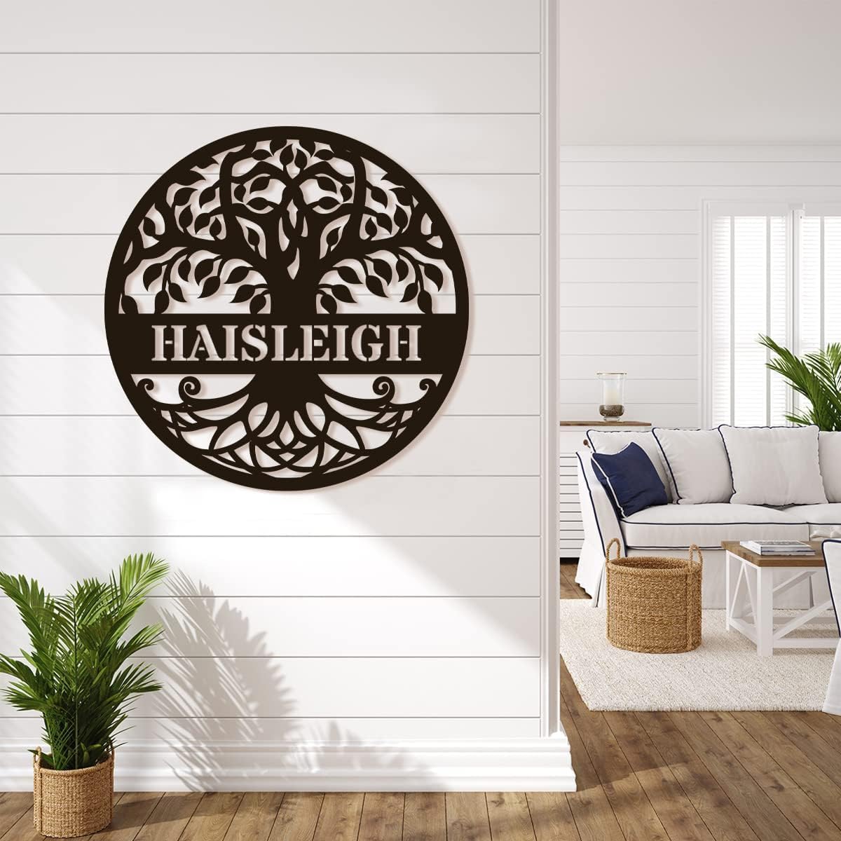 Personalized Tree of Life Metal Sign, Family Name, Custom Monogram Wall Decor, Outdoor Housewarming Gift, Wedding Gifts