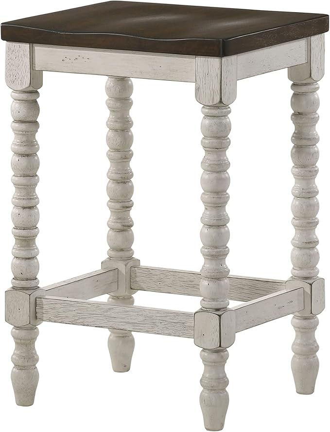 Furniture of America Lakeport Farmhouse Backless Wood 24 in. Counter Height - Image 5