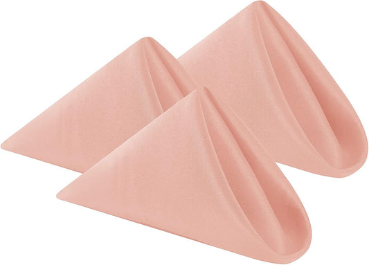Cloth Napkins 17x17 inch Washable Polyester Dinner Napkins Soft Table Napkins for Wedding Party Dining Banquet(Dusty Pink,25PCS)