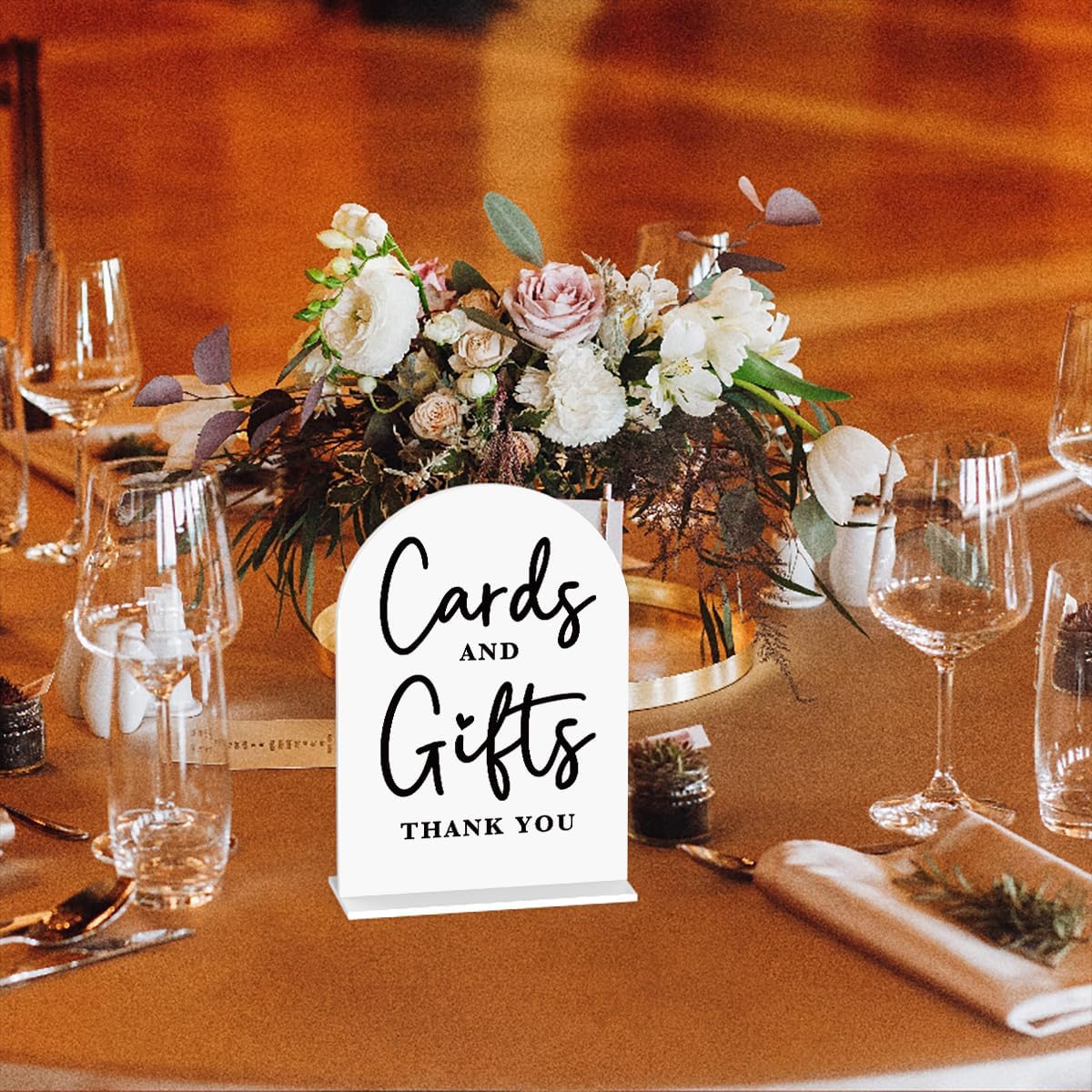 Acrylic Wedding Sign Cards and Gifts Sign for Wedding Wedding Signs for Ceremony Modern Calligraphy Arch Acrylic Table Top Sign for Wedding Reception and Event Party Table(white）
