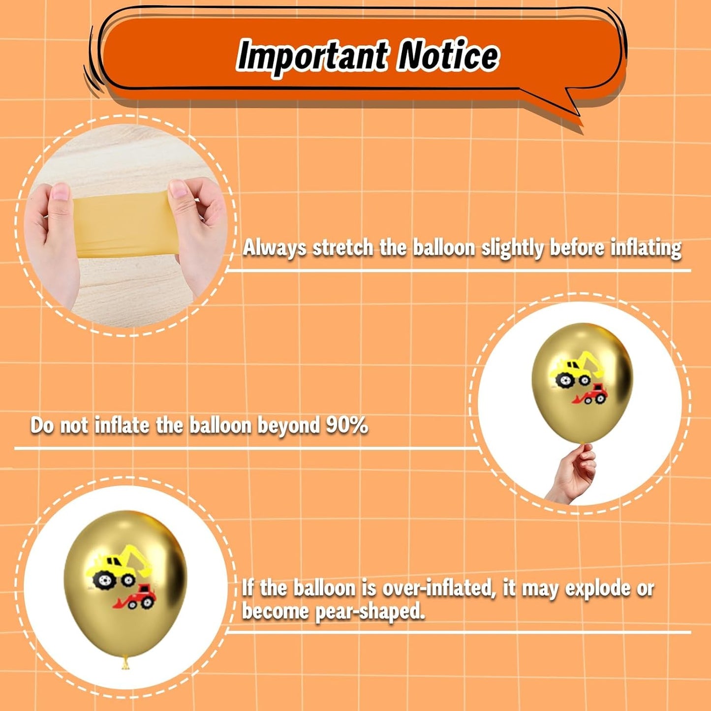 Construction Balloons, 12 Inch Gold Black Yellow Orange Confetti Balloons for Boy Baby Shower Construction Themed Birthday Truck Party Graduation Supplies