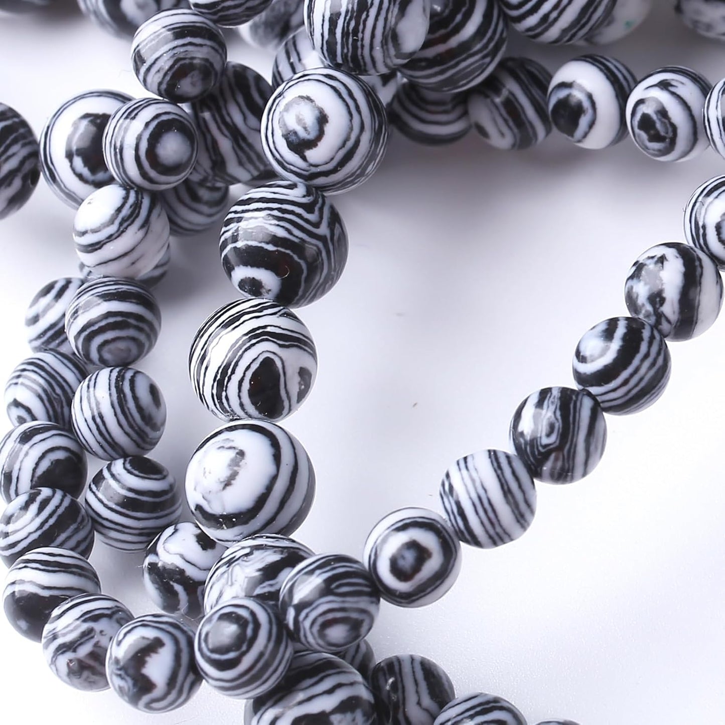 Black Peacock Turquoise Stone Beads Gemstone Round Crystal Energy Jade Beads Stone Beads for Jewelry Making DIY Bracelet Necklace Jewelry Making 1 Strand 15.5inch 60PCS 6MM