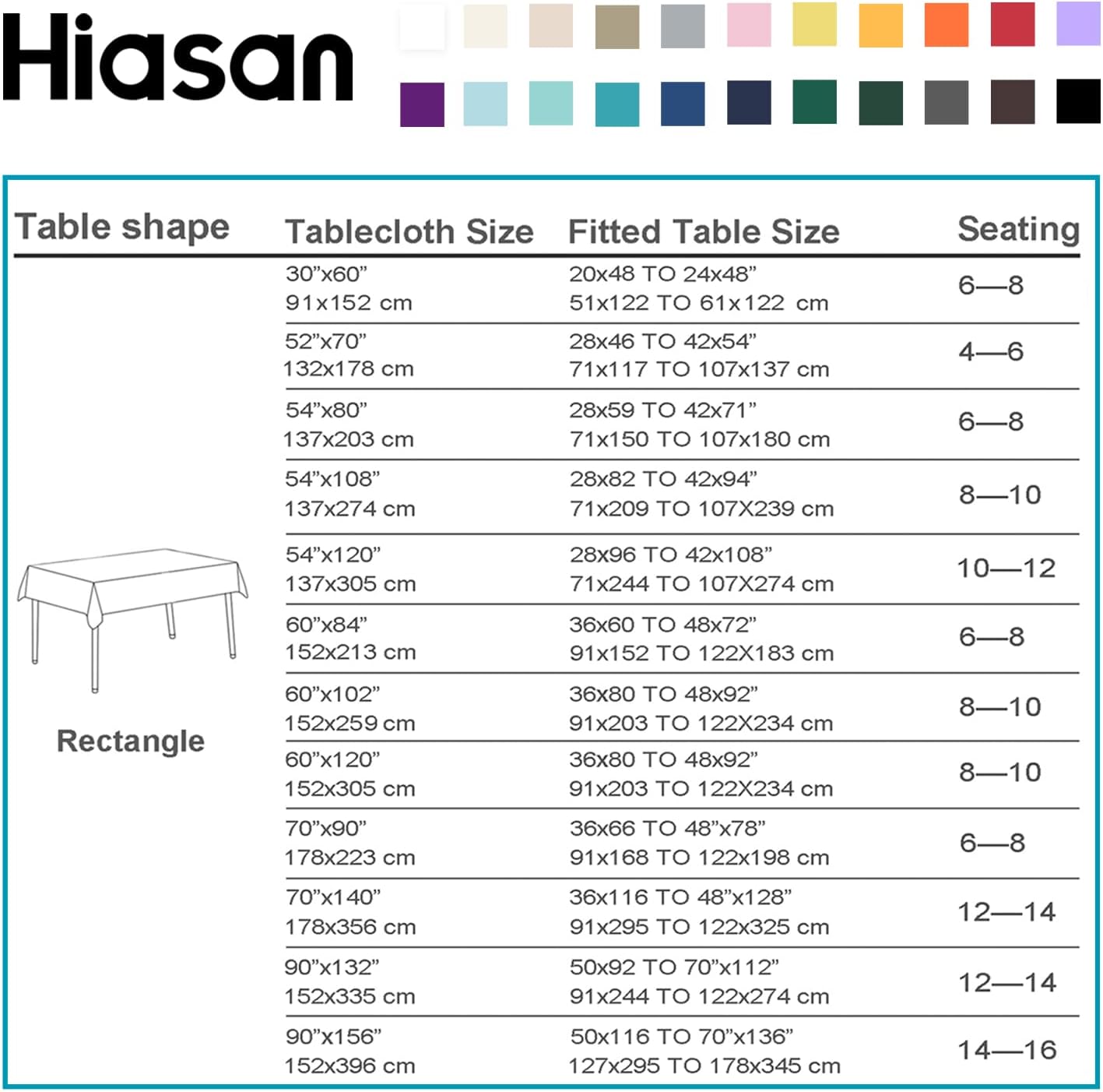 Hiasan Silver Grey Rectangle Tablecloth - Waterproof and Spillproof Washable Fabric Table Cloth for Dining Room Kitchen Party and Outdoor, 30 x 60 Inch