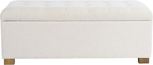 Homepop Home Decor | Upholstered Large Tufted Ottoman Storage Bench | Ottoman by HomePop