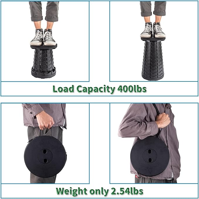 2-Pack Collapsible Stool, Load Capacity 400lbs, Lightweight Yet Sturdy - Image 4