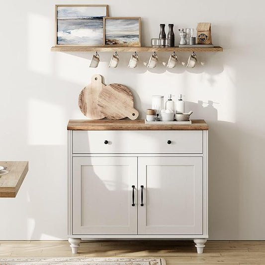 WAMPAT 34’‘ White Buffet Cabinet by WAMPAT