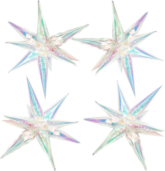 Tellpet Starburst Balloons, 50 Pcs Star Balloons 12 Spike Foil Explosion Party Balloons for Decoration Birthday Wedding Decorations