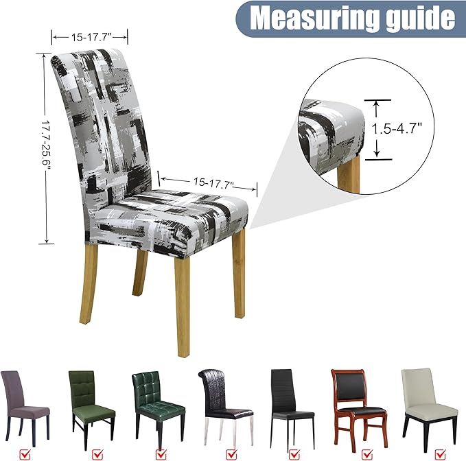 BIETYONE Stretch Dining Chair Covers Set of 6, Soft Removable Washable Kitchen - Image 5