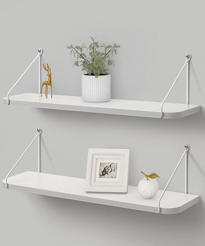 Afuly White Floating Shelves, 24 inch Long Shelves - Image 8