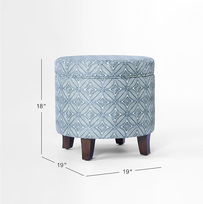 HomePop Upholstered Round Storage Ottoman|Homepop Home Décor|Upholstered Round - Image 3