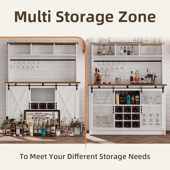 4ever2buy Farmhouse Coffee Bar Cabinet - Image 5