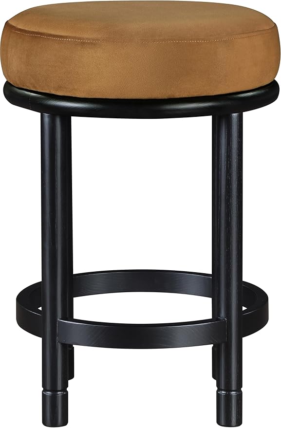 Meridian Furniture 977Saddle-C Monette Collection Art Deco Counter Stool - Image 4