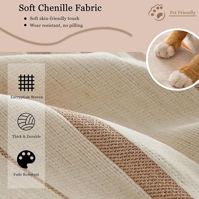 DREAMINGO Couch Cover Reversible Chenille 3 Seat Sofa Covers - Image 3