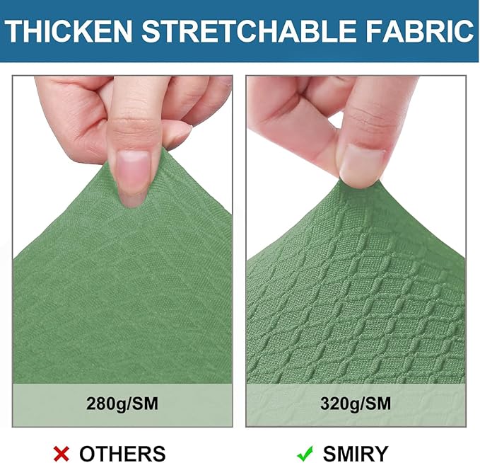 Smiry Waterproof Seat Covers for Dining Room Chairs Set of 2, Stretch Jacquard - Image 4