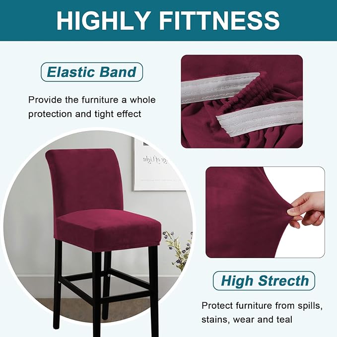 Turquoize Bar Stool Covers 4 Pack Bar Stool Covers - Image 4
