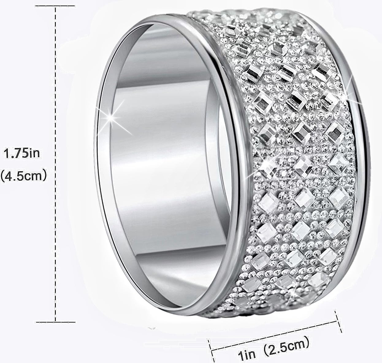 Silver Diamond Napkin Ring Set of 12 Rhinestone Crystal Glass Framed Napkin Holder for Table Decor,Thanksgiving,Christmas,Anniversary, Birthday, Holiday, Party Serviette Buckles Home Decoration