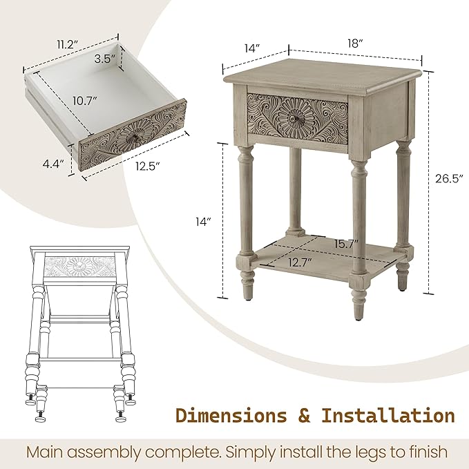SUNBURY Vintage Nightstand - Image 2