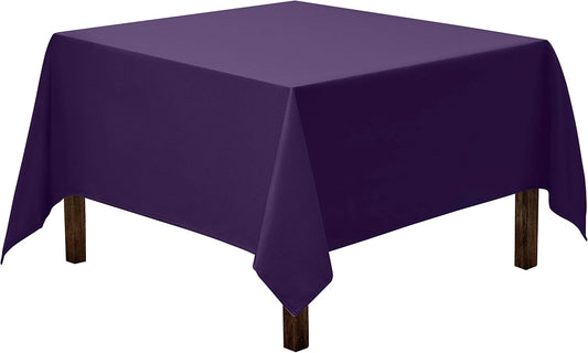 Gee Di Moda Square Tablecloth - 70 x 70 Inch Purple Table Cloth for Medium Square or Round Tables - Heavy Duty Washable Fabric - for Buffet Table, Holiday Party, Dinner, Wedding & Baby Shower