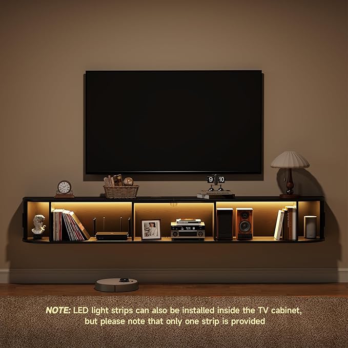 80" Floating TV Stand with Power Outlet - Image 9