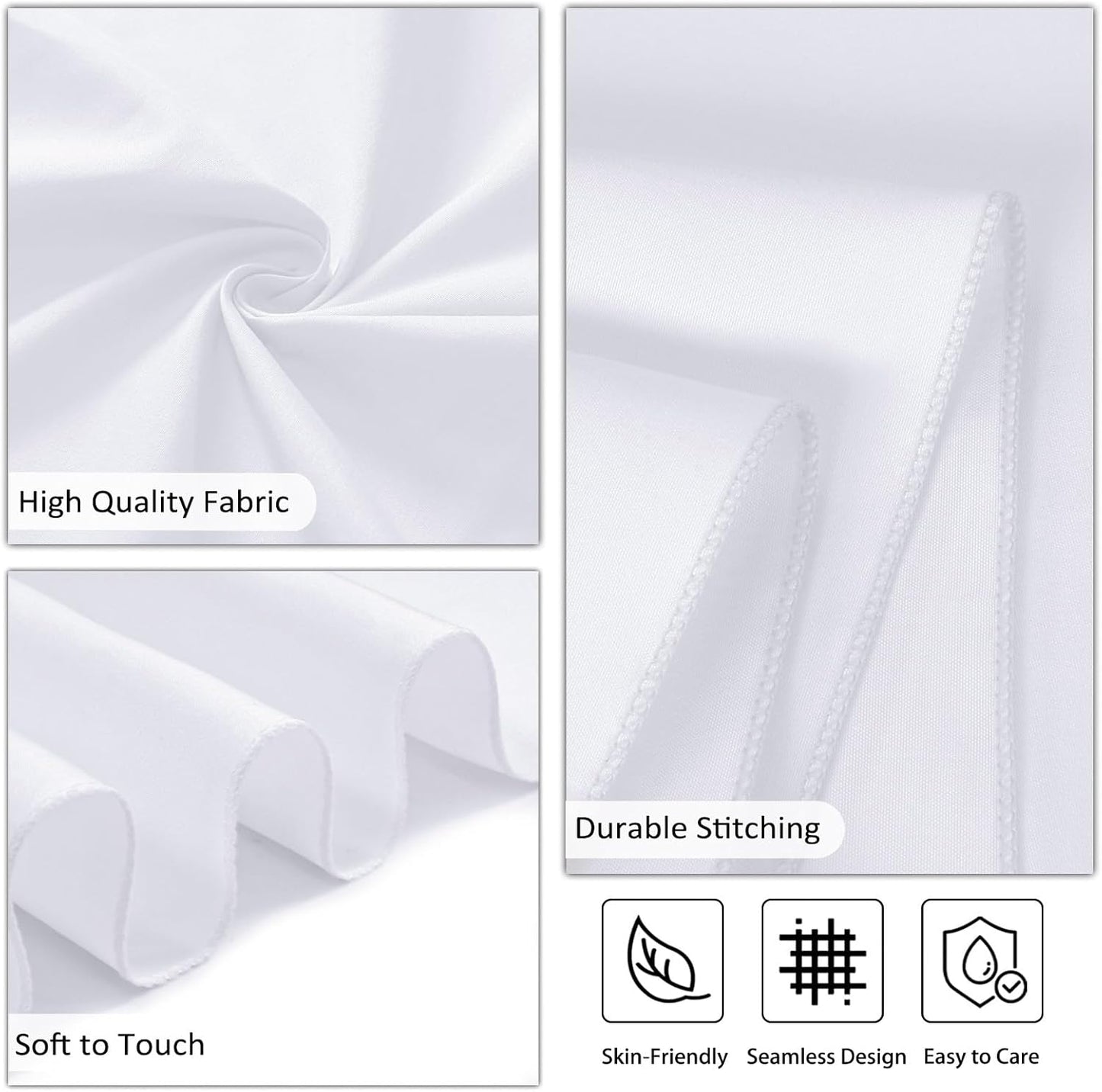 8 Pack White Table Cloth 90 x 156 Inch Rectangular Tablecloths for 8 Foot Rectangle Tables, Wrinkle Resistant White Tablecloth Washable Polyester Fabric Table Covers for Party Wedding Banquet