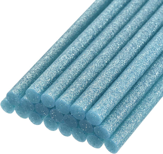 uxcell 20pcs Hot Glue Sticks for Glue Gun 7mm/0.27-inch x 8-inch Mini Hot Melt Adhesive Glue Stick Glitter Sky Blue