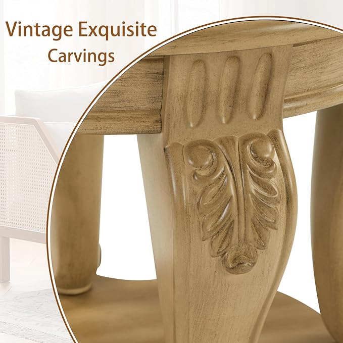 LKTART Round Coffee Table, Victorian Center Table - Image 7