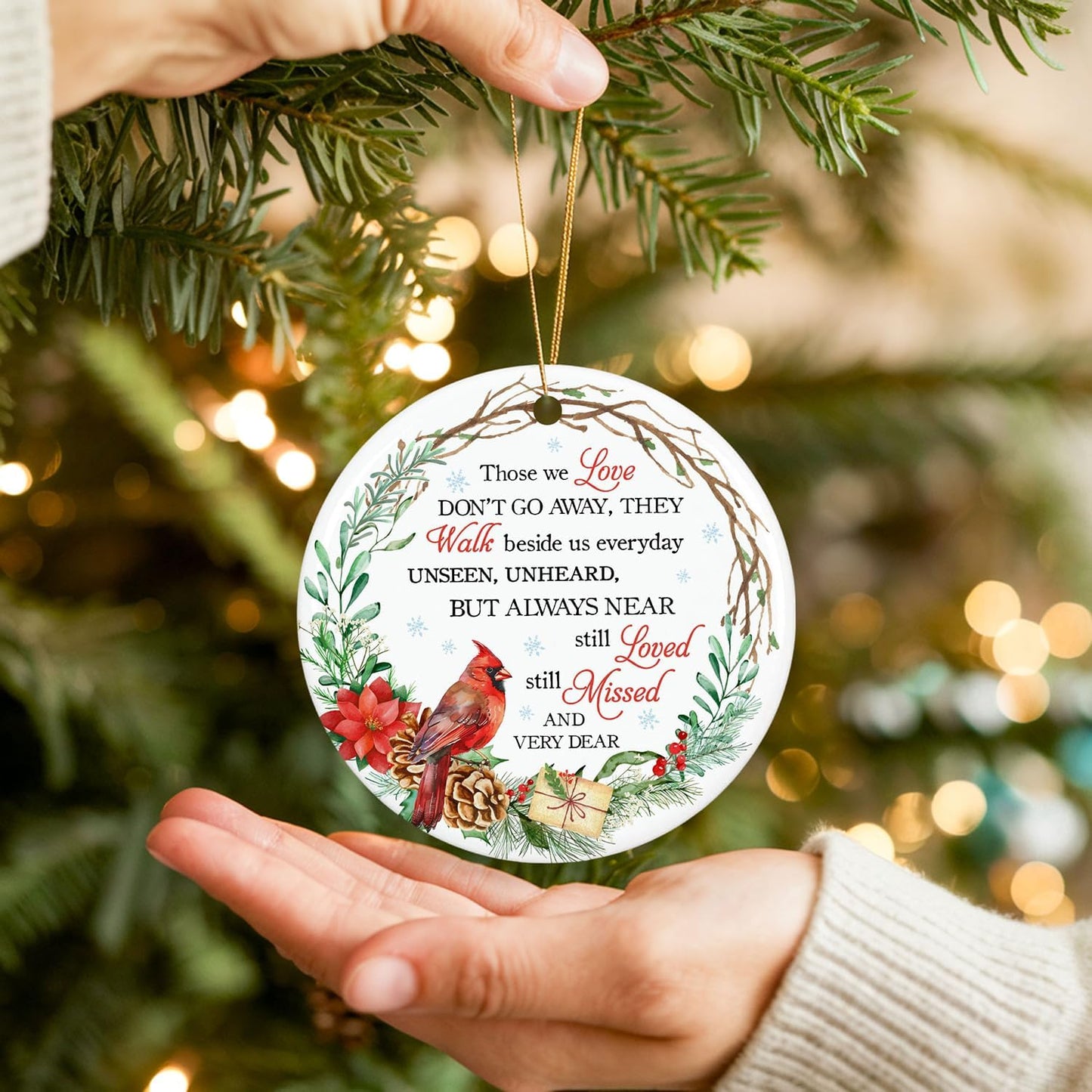 ZAGKOO Cardinal Christmas Ornament - Memorial Christmas Ornament - Sympathy Gifts, Bereavement Gifts for Loss of Loved One - Remembrance Ornaments - Red Cardinal Decoration for Xmas Tree 2025