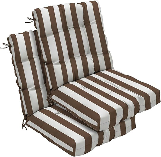 Outdoor Chair Cushions Set of 2, High Back Soft Seat Pad, Indoor Outside Use by zanwuhwyd