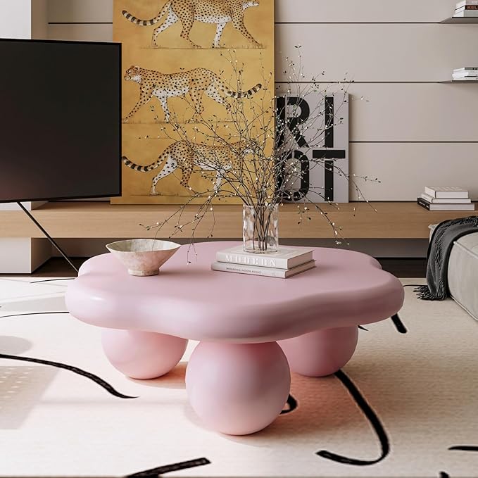 35.03" Cloud Coffee Table for Living Room Unique Coffee Table Modern Low Coffee - Image 8