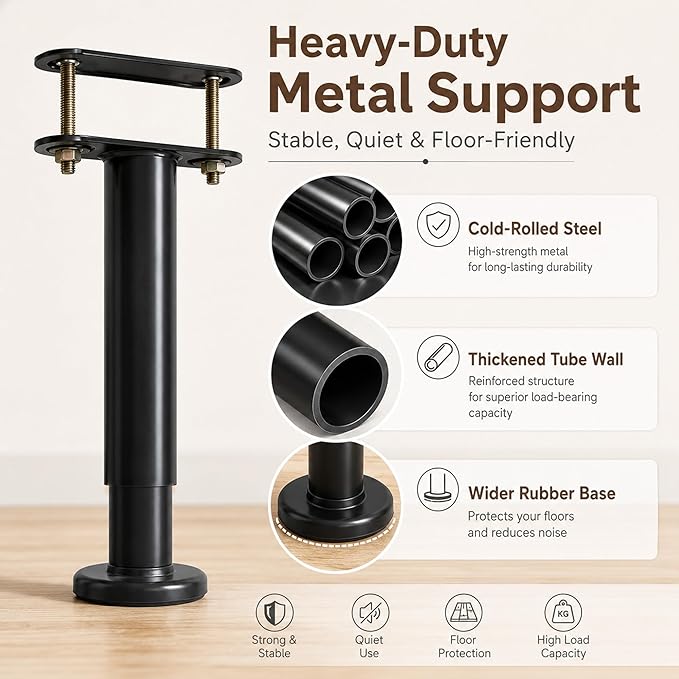 4Pcs Bed Frame Support Leg, Adjustable 14" to 23.6", Increase Under-Bed Storage - Image 6