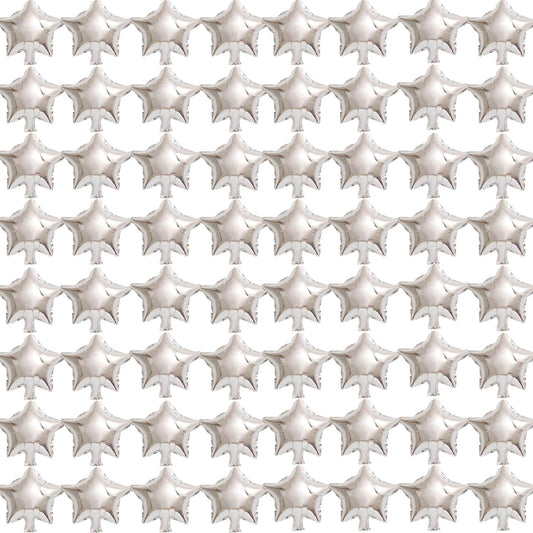 50 Pieces Silver Star Balloons - 5" Small Silver Foil Star Mylar Balloons for Party Decorations