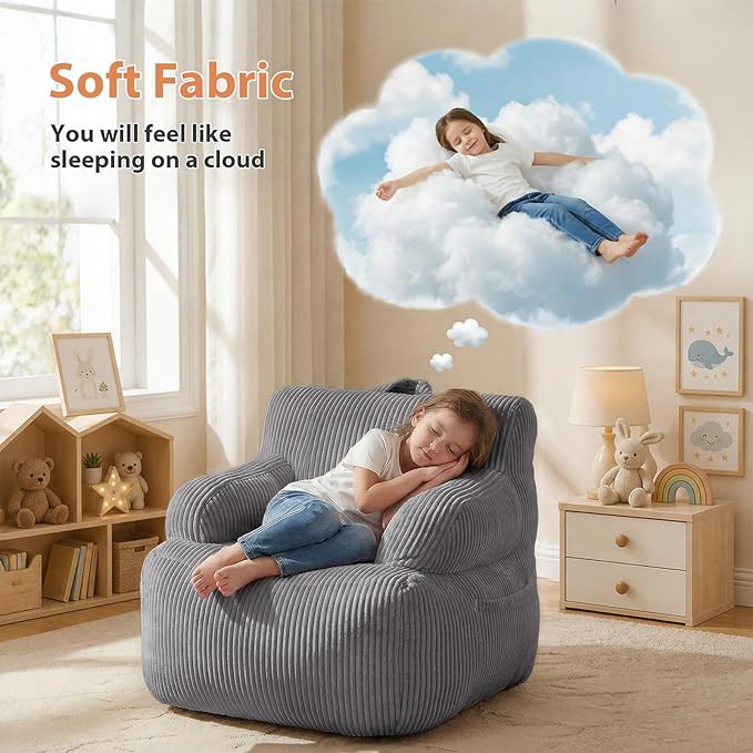 Bean Bag Chairs for Kids with Armrests, Comfy Kids Bean Bag Chair, Stuffed - Image 3