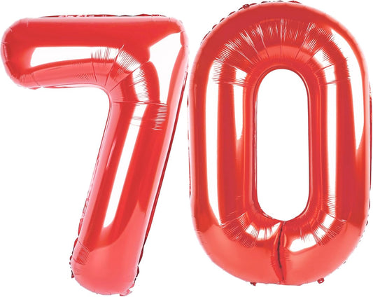 Red 70 Number Balloon