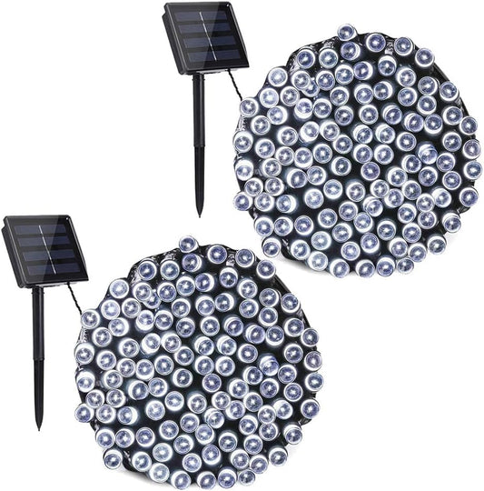 Toodour Solar Christmas Lights Outdoor, 2 Packs Total 144ft 400 LED Solar String Lights with 8 Mode, Outdoor Christmas String Light for Garden, Patio, Fence, Balcony, Xmas Tree Decor - White