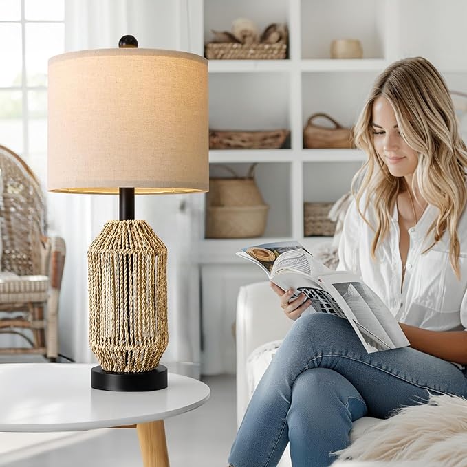OYEARS 21" Boho Table Lamps Set of 2 - Image 8