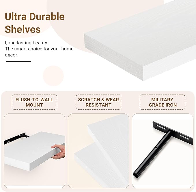 48 Inch Floating Shelves, 12 Inch Deep Floating Shelves - Image 5