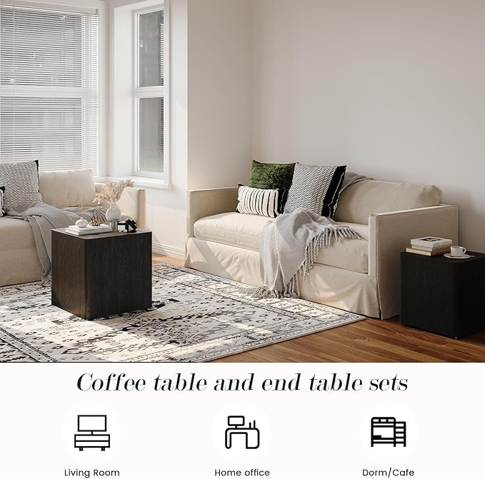 Nesting Coffee Table Set of 2, Modern Coffee Table and End Table Sets, Small - Image 6