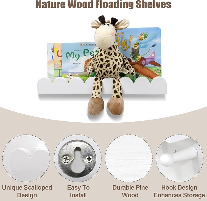 Wall Book Shelves for Bedroom Kids - Image 2