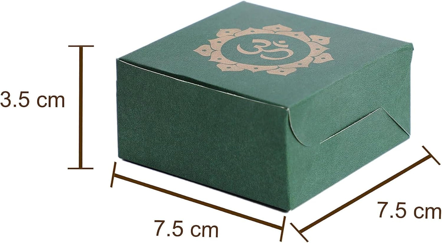 Om Printed Colorful Paper Sweet Boxes for Indian sweets, Cookies, Goodies, Mithai, Candy, Gift boxes Handmade Bulk Mithai box, Favor boxes for wedding, Pooja, 2.95x2.95x1.37 Inch (Pack of 8)