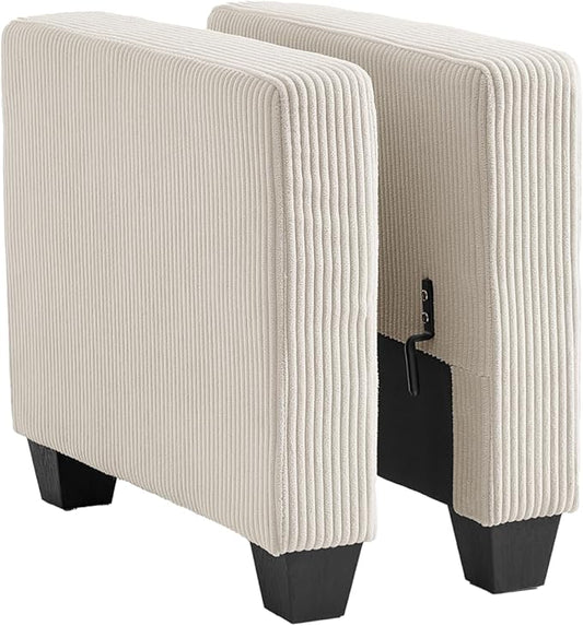 CHIC HOUSE Middle Module for Modular Couch, Corduroy Customizable Chaise by CHICHOUSE
