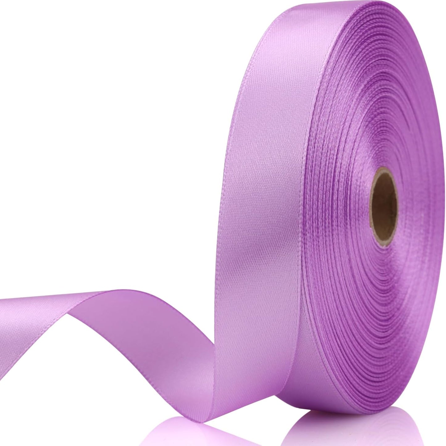 Lilac Purple 7/8 Inch 60 Yards Satin Craft Ribbon - Single Face Polyester for Gift Wrapping, Wedding & Party Decoration