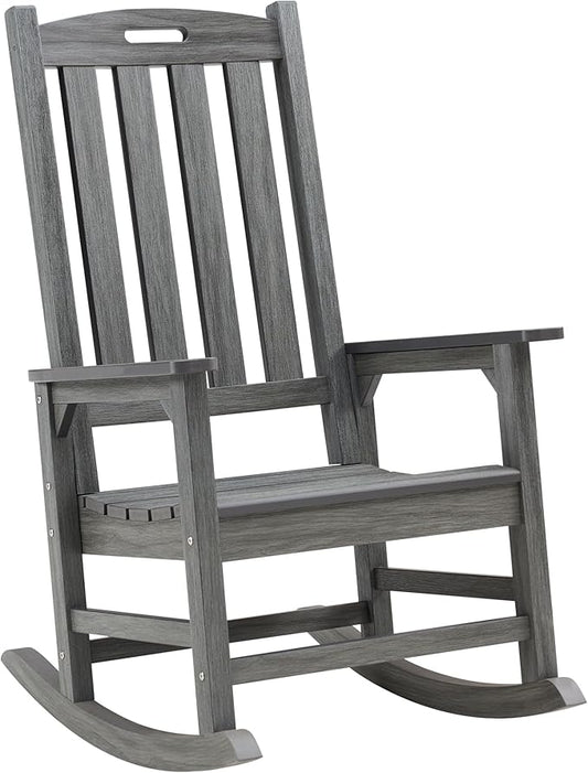 Psilvam Outdoor Rocking Chair, Poly Lumber Oversized Rocking Chair by PsilvamGardenFurniture