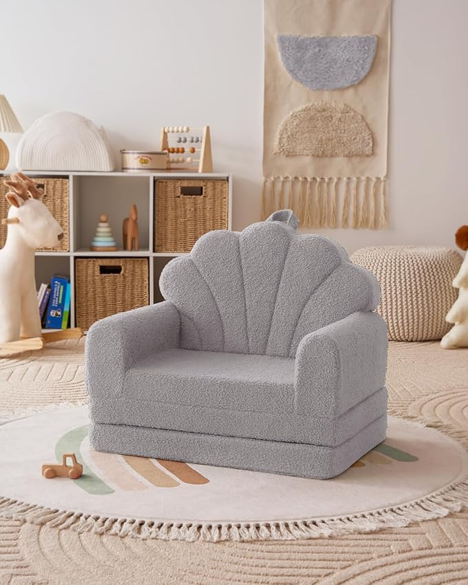Blissful Diary Foldable Toddler Couch, 2-in-1 Comfy Toddler Chair & Lounger - Image 8