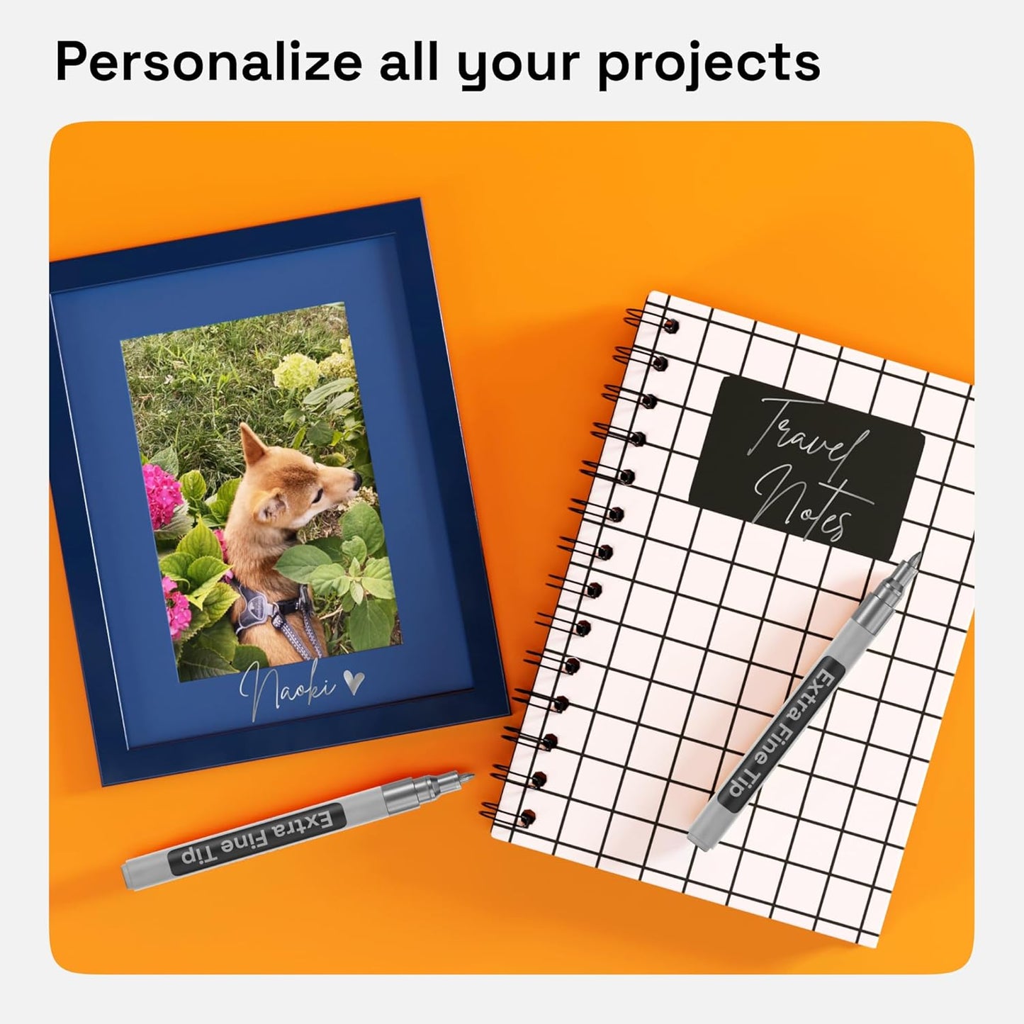 ARTISTRO 2 Silver Permanent Marker - Waterproof Markers for Tire, Fabric, Rocks, Glass, Ceramic, Wood, Paper - Oil Based Metallic Paint Pens - Extra-Fine Tip 0.7mm